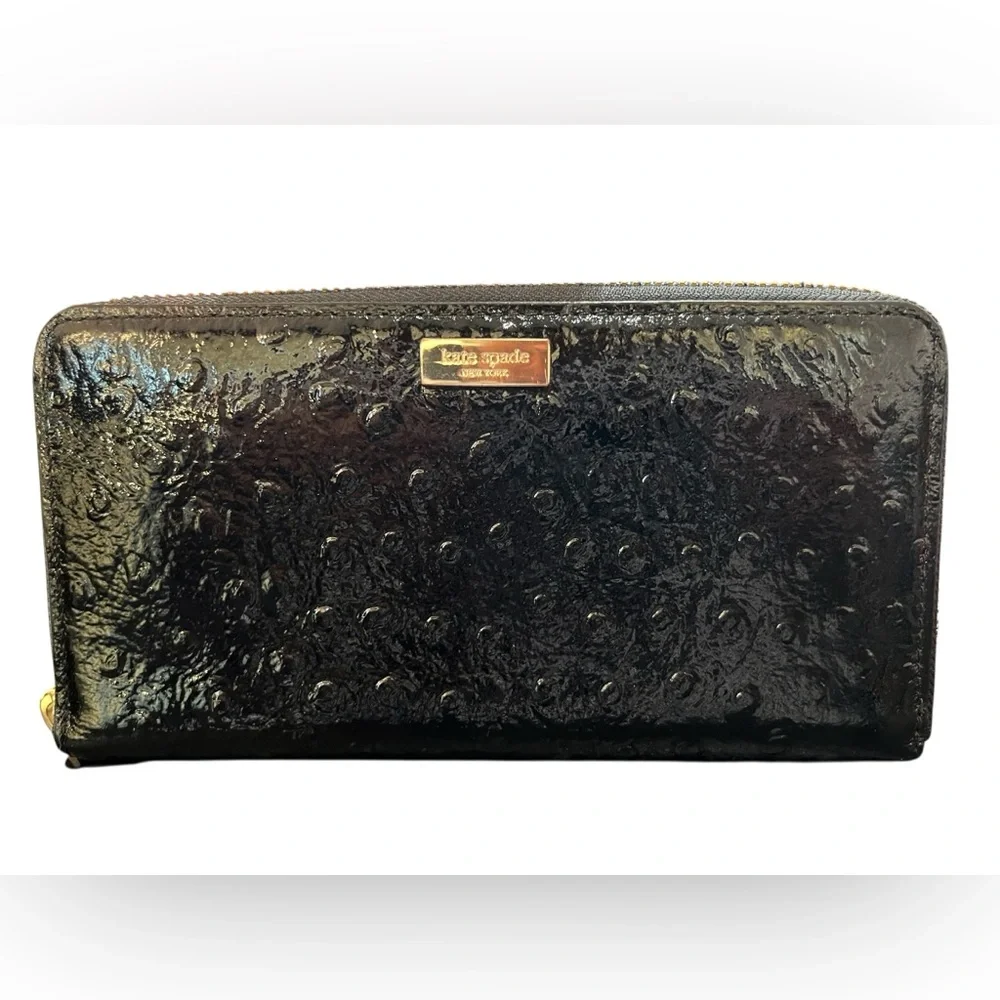 Kate Spade Riverside Street Ostrich Neda‎ Zip Around Wallet